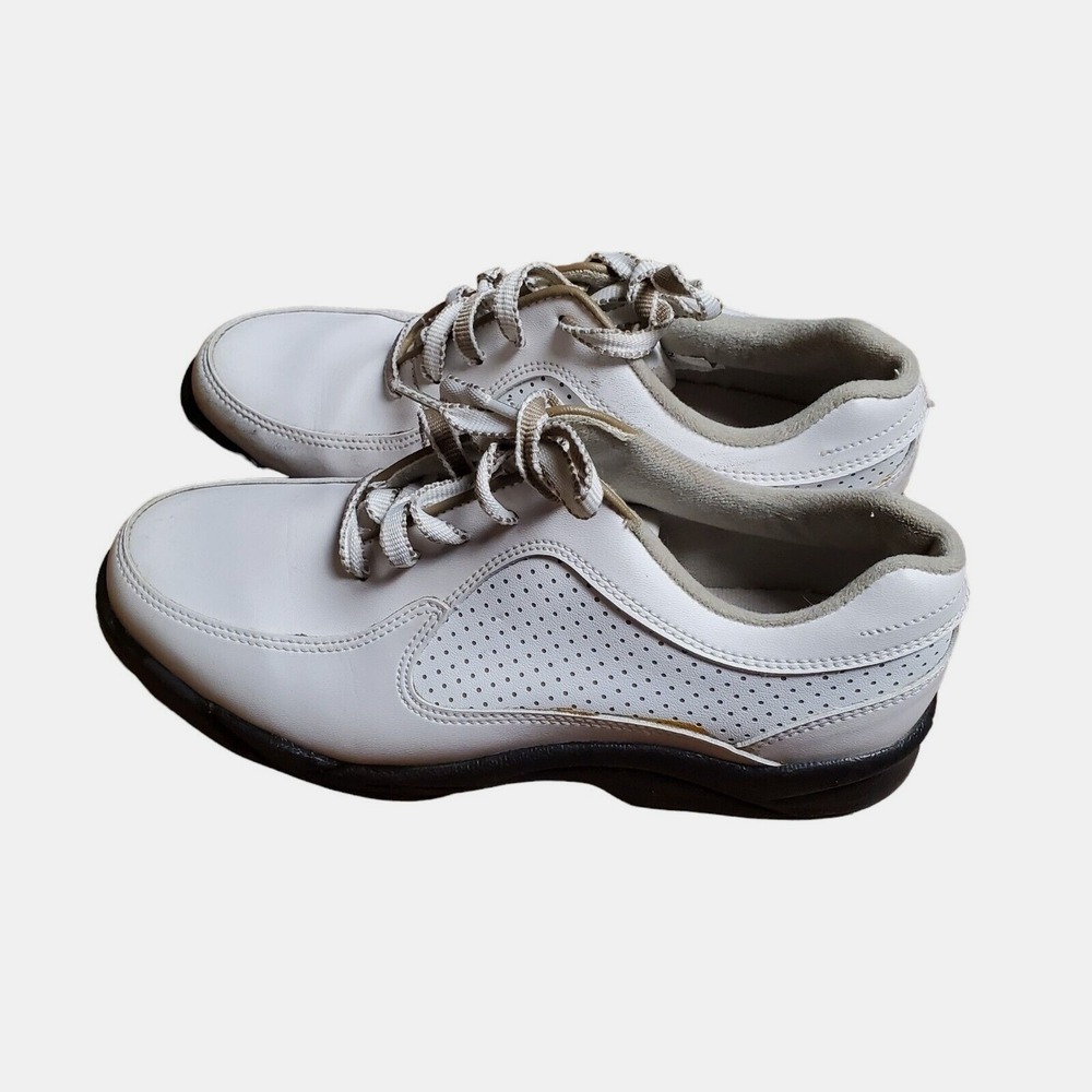 Footjoy Greenjoys Womens‎ White Leather Soft Spike Golf Sneakers 48812 7.5M
